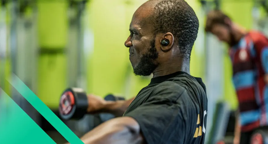 Man working out in gym